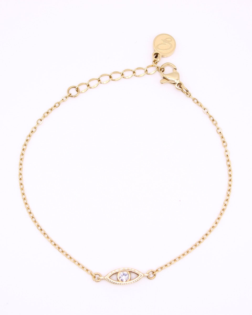 14k Gold Tarnish Proof Evil Eye Bracelet Set