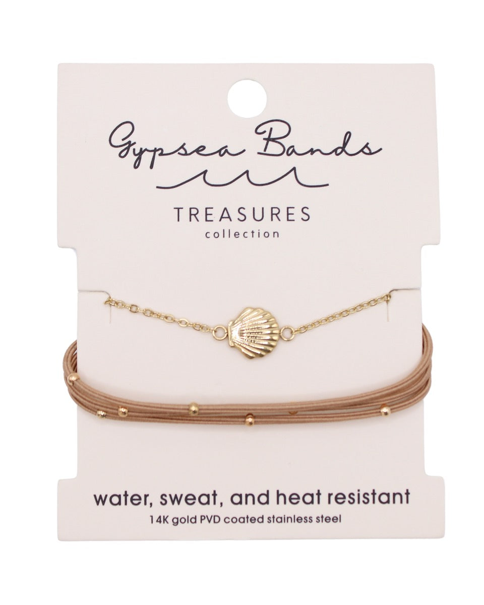 14k Gold Tarnish Proof Sea Shell Bracelet Set