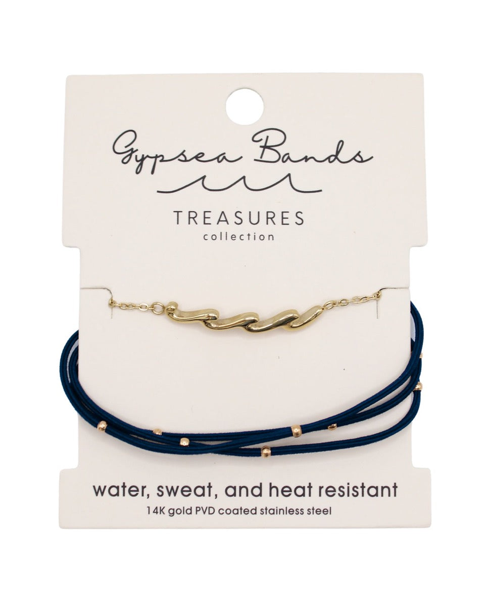 14k Gold Tarnish Proof Wave Bracelet Set