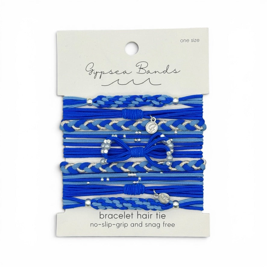 Holiday Blue Hair Tie Bracelets