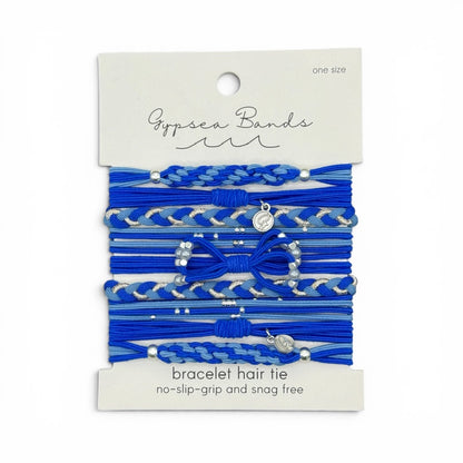 Holiday Blue Hair Tie Bracelets