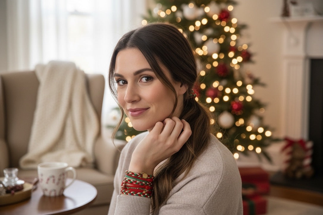 Holiday Red Hair Tie Bracelets
