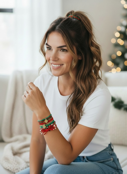 Holiday Red Hair Tie Bracelets